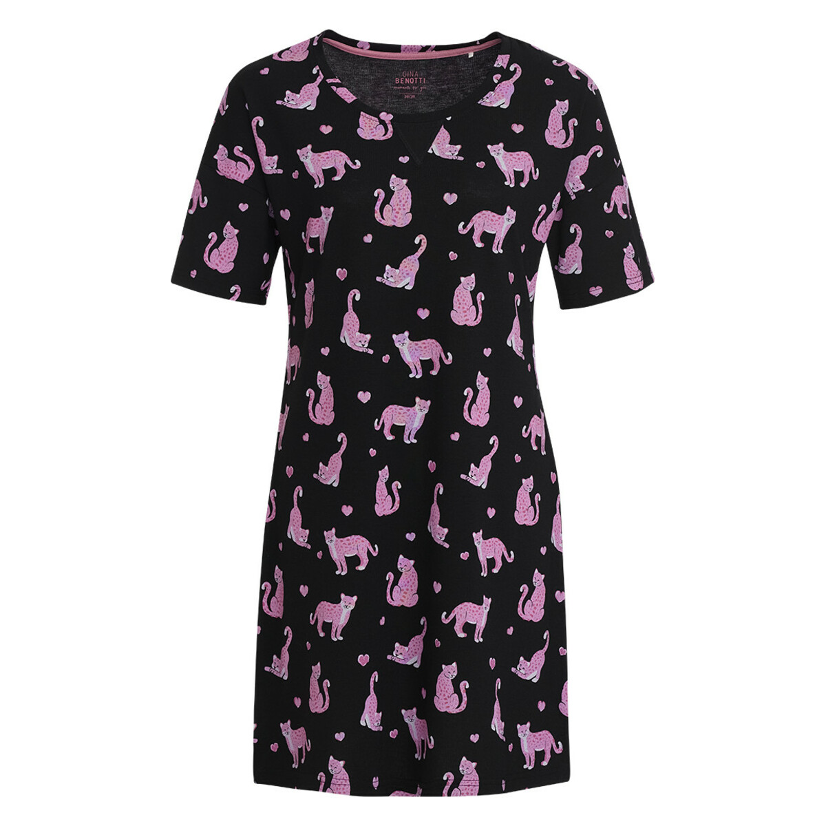 Bild 1 von Damen Nachthemd mit Leoparden-Allover SCHWARZ