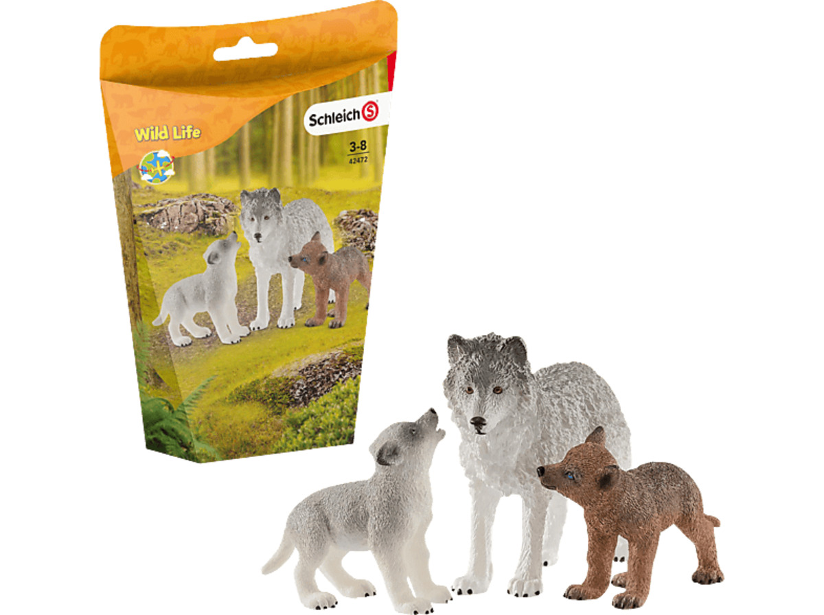 Bild 1 von SCHLEICH Wolfsmutter mit Welpen Spielfigur Mehrfarbig, Mehrfarbig
