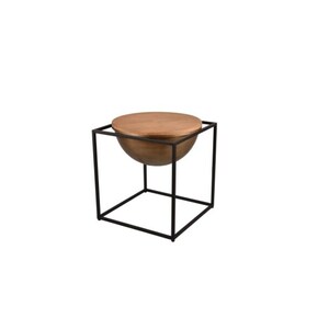 Beistelltisch CELINA 42 x 47,5 cm braun schwarz - Tiefe 42 cm - Holz - Metall