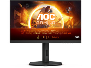 AOC 24G4X 23,8 Zoll Full-HD Gaming Monitor (1 ms Reaktionszeit, 180 Hz), Schwarz