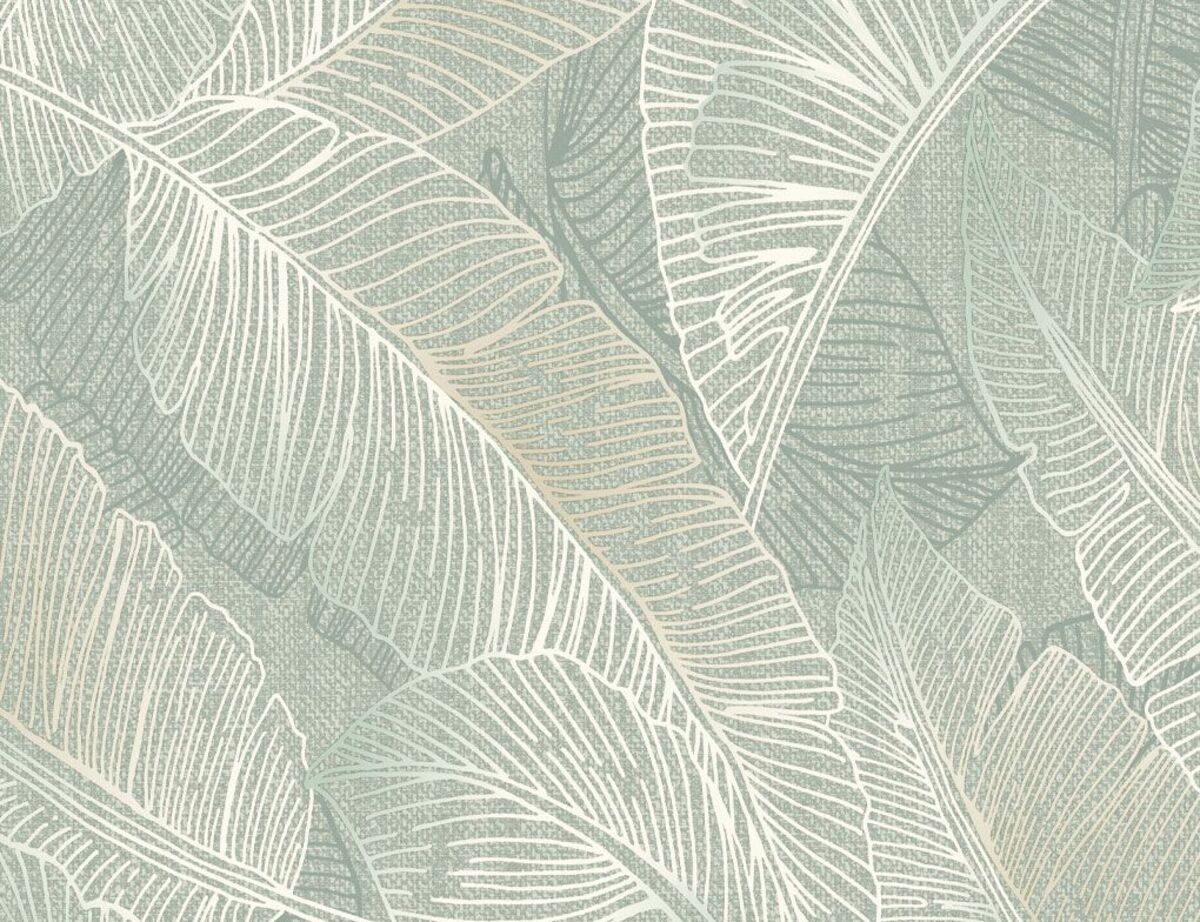 Bild 1 von Vinyltapete Blätter Grün