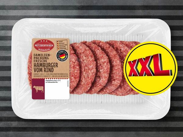 Metzgerfrisch XXL, 5,99 vom 800 von Lidl € Rind Frische g Hamburger für ansehen!