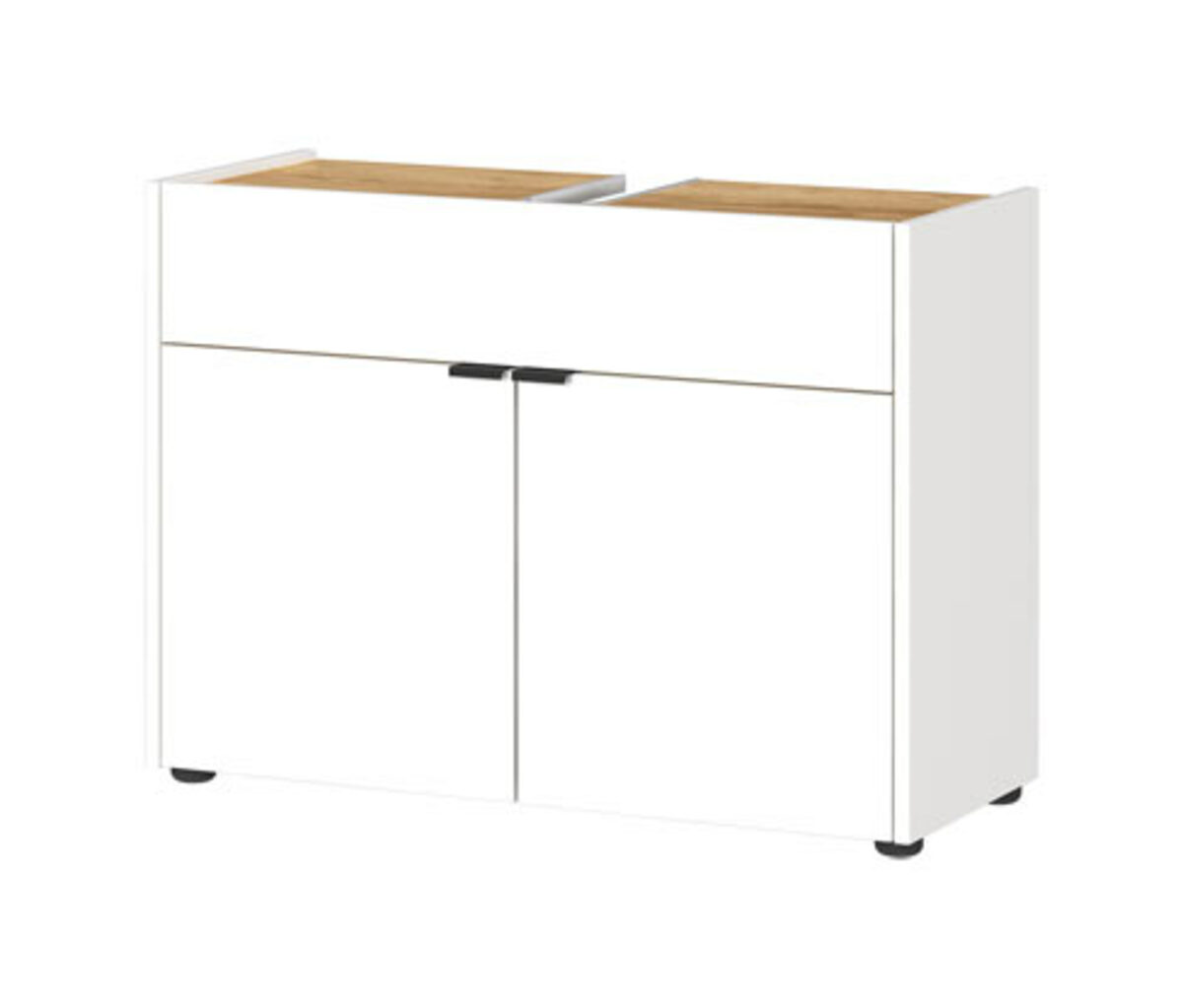 Bild 1 von Waschbecken-Unterschrank »Aalborg«, weiß/Navarra-Eiche-Nachbildung