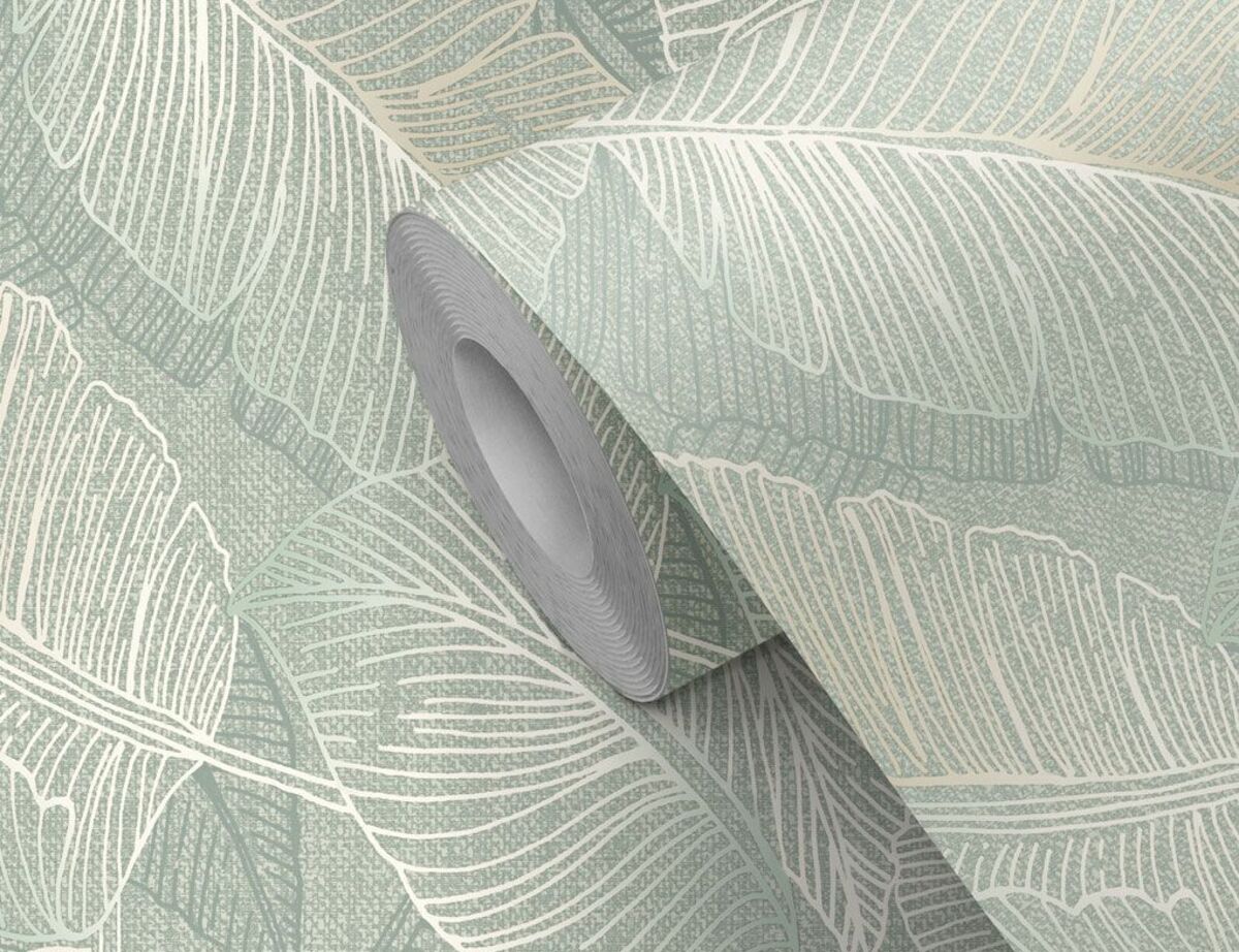 Bild 2 von Vinyltapete Blätter Grün