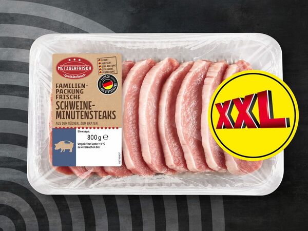 Metzgerfrisch Frische Schweine-Minutensteaks XXL, 800 g von Lidl für 5,49 €  ansehen!