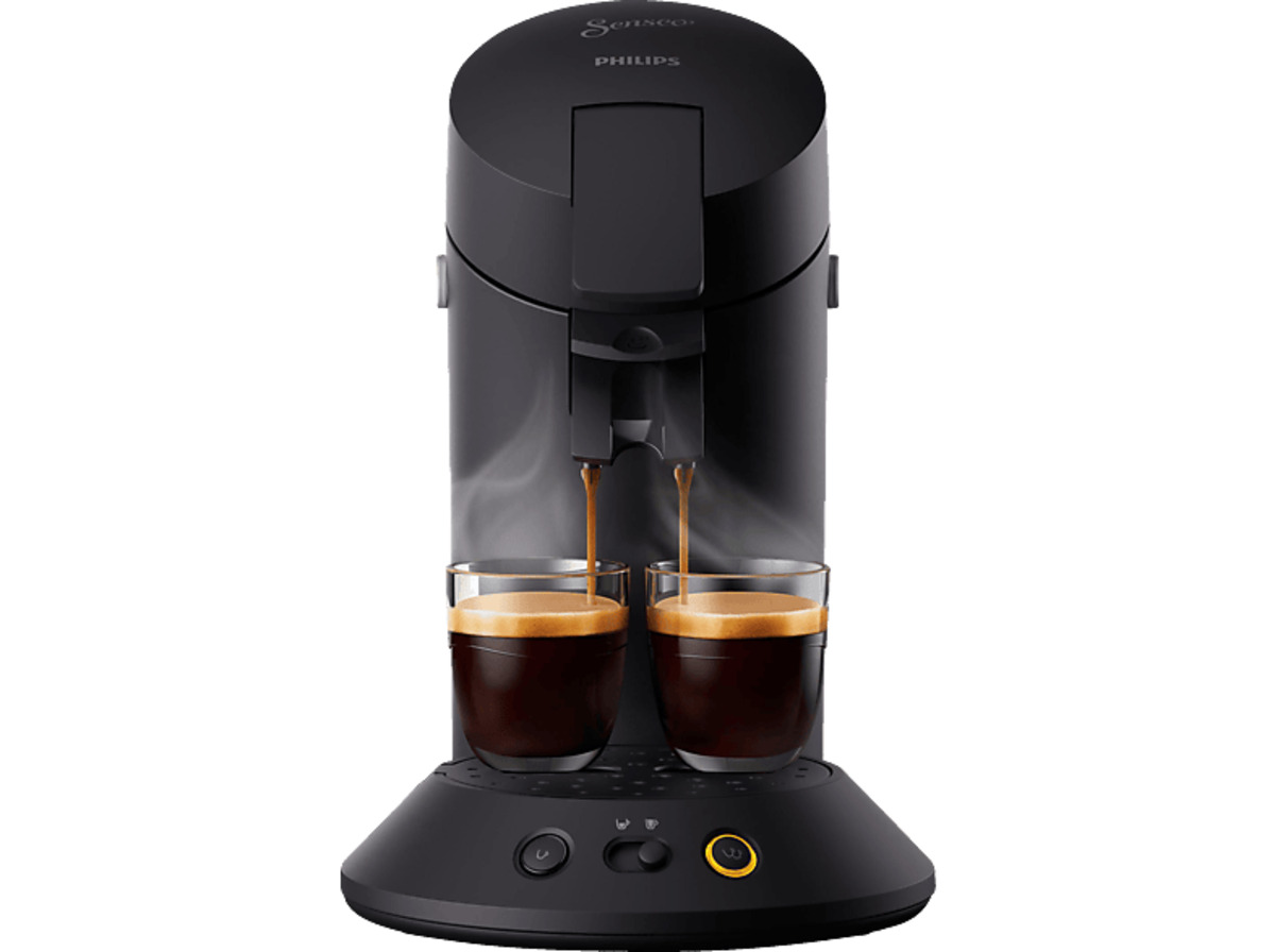 Bild 1 von PHILIPS SENSEO® CSA210/22 Original Plus Eco 2-Tassen-Funktion, Milder oder starker Kaffee, 0.7L Wassertank, Padmaschine, Klavierlackschwarz, Klavierlackschwarz