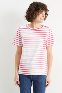 C&A Basic-T-Shirt-gestreift, Pink, Größe: XS
