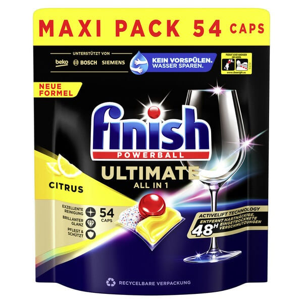 Bild 1 von Finish Ultimate All In 1 Maxipack Citrus 54 Tabs