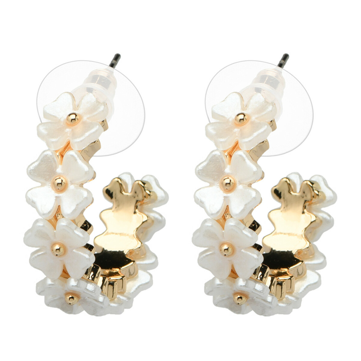 Bild 1 von Damen Halbcreolen in Gold-Optik CREMEWEISS / GOLD