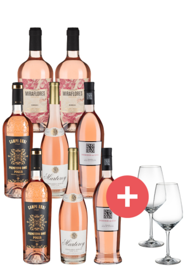 Bild 1 von 8er-Probierpaket Rosé-Wunder + GRATIS Schott-Zwiesel Taste Gläser - Weinpakete