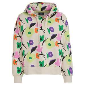 Damen Sweatshirt mit buntem Blumen-Print CREME / BUNT