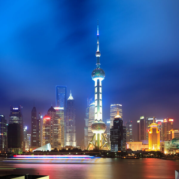 Bild 1 von Nacht Shanghai Skyline - Druck