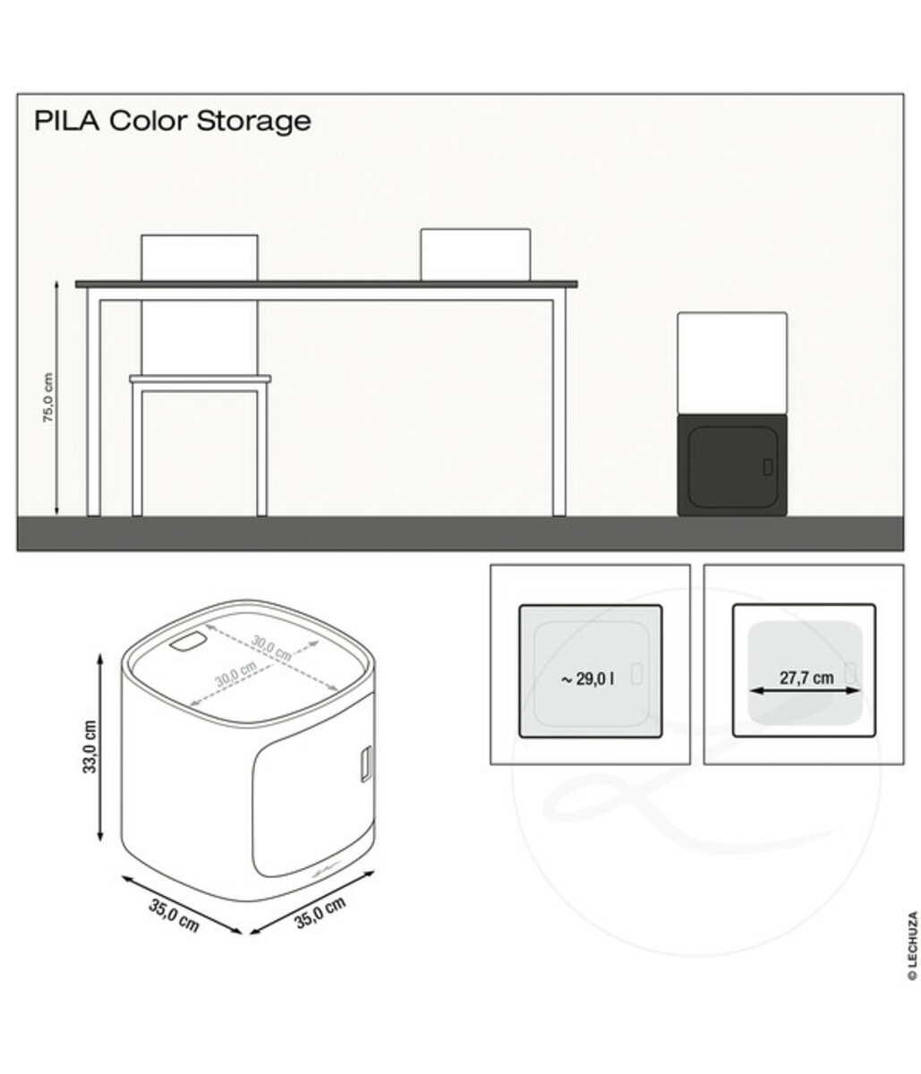 Bild 2 von LECHUZA® Kunststoff-Stapelmodul Pila Color Storage, quadratisch, ca. B35/H33/T35 cm