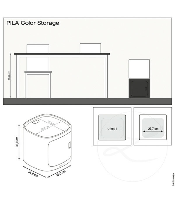 Bild 2 von LECHUZA® Kunststoff-Stapelmodul Pila Color Storage, quadratisch, ca. B35/H33/T35 cm