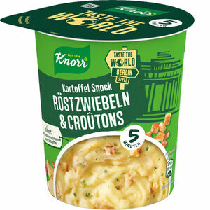 Knorr Kartoffelsnack mit Röstzwiebeln & Croûtons