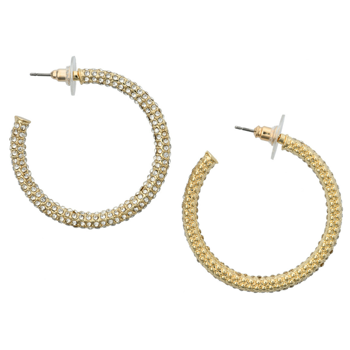 Bild 1 von Damen Creolen mit Glitzersteinchen GOLD