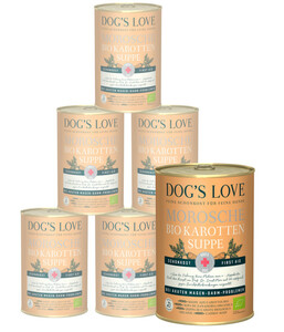 DOG'S LOVE Nassfutter für Hunde Schonkost Morosche Bio Karotten Suppe, Adult, 6 x 400 g