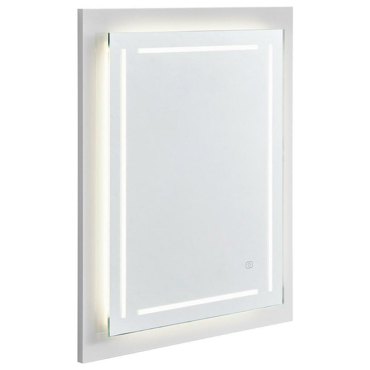 Bild 1 von Novel Badezimmerspiegel, Weiß, Silber, Glas, rechteckig, 60x74x3.9 cm, Goldenes M, Dgm, Made in Germany, Badezimmer, Badezimmerspiegel, Badspiegel