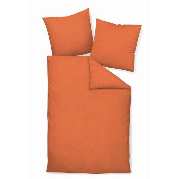 Bild 1 von Janine Bettwäsche, Orange, Textil, Uni, 240 cm, Textiles Vertrauen - Oeko-Tex®, Oeko-Tex® Made IN Green, hautfreundlich, saugfähig, schadstoffgeprüft, bügelfrei, pflegeleicht, atmungsaktiv, Sch