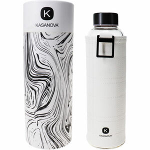 Kasanova Trinkflasche aus Glas, weiß