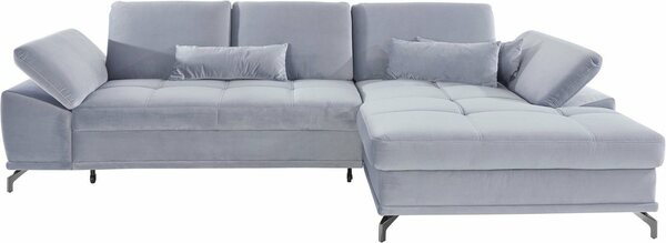 Bild 1 von Places of Style Ecksofa Costello, incl. Sitztiefenverstellung und Armlehnfunktion, incl. 3 Nierenkissen, Grau