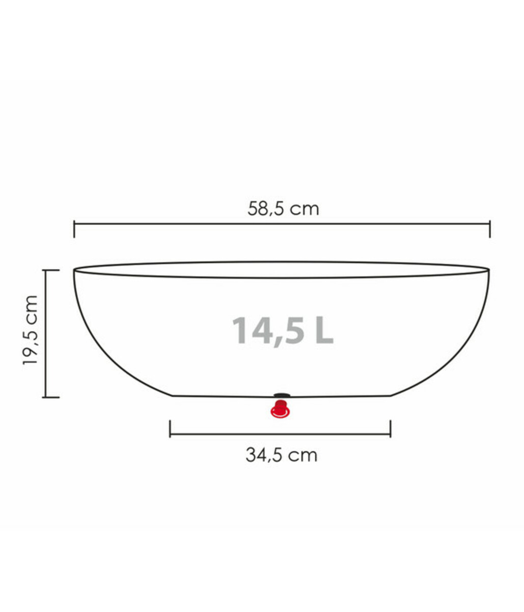 Bild 3 von Scheurich Kunststoff-Topf Barceo Jard, oval, ca. Ø58,6/H19,5 cm