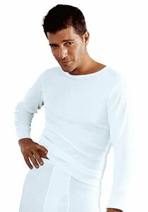 Clipper Unterhemd (2-St) schlichtes Basic, Unterziehshirt - in Doppelripp, Langarmshirt, Weiß
