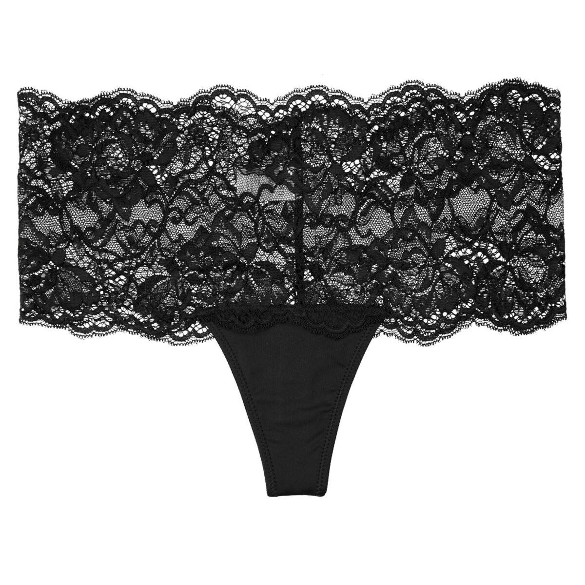 Bild 1 von Damen String mit Spitze SCHWARZ