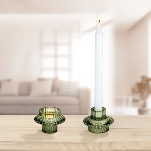 2-in-1-Kerzenhalter aus Glas, ca. 8x6cm