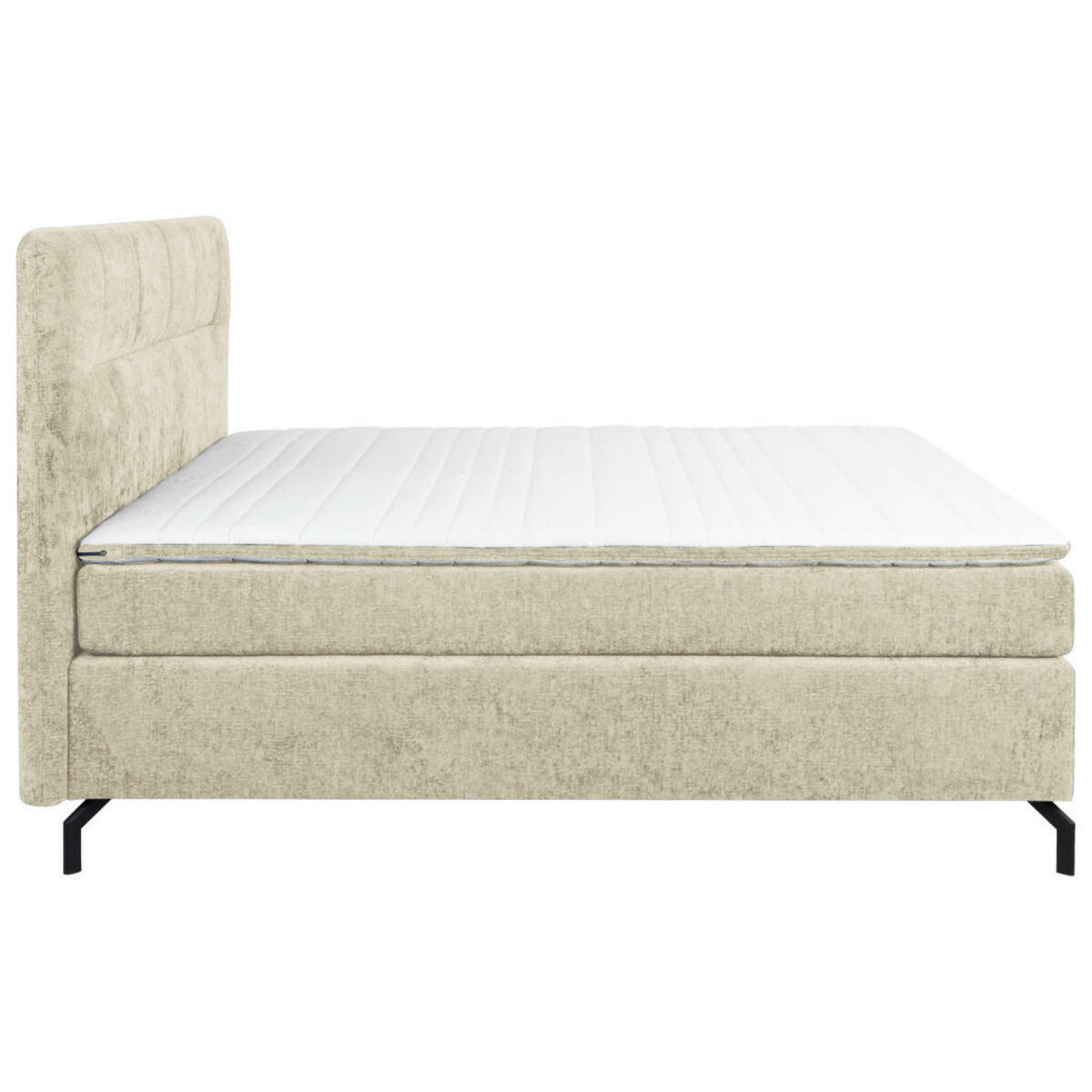 Bild 1 von Esposa Boxspringbett, Champagner, Textil, H2 + H3, Höhe ca. 17 cm, 160x200 cm, Stoffauswahl, Topper durchgehend, Matratze in verschiedenen Härtegraden erhältlich, Schlafzimmer, Betten, Doppelbette