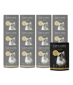 CAT'S LOVE Nassfutter für Katzen Senior, Ente, 12 x 85 g