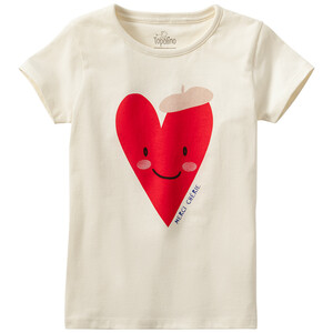 Mädchen T-Shirt mit Herz-Motiv CREME