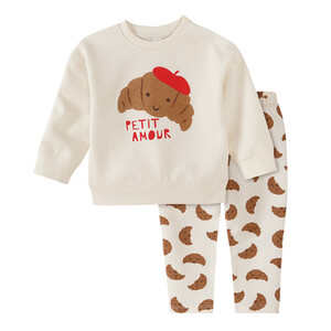 Baby Sweatshirt und Leggings im Set CREME