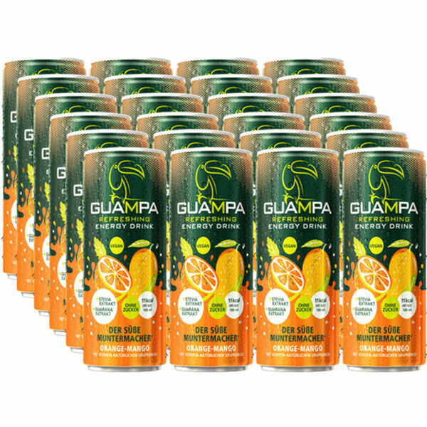 Bild 1 von GUAMPA Energy Orange-Mango, 24er Pack (EINWEG) zzgl. Pfand
