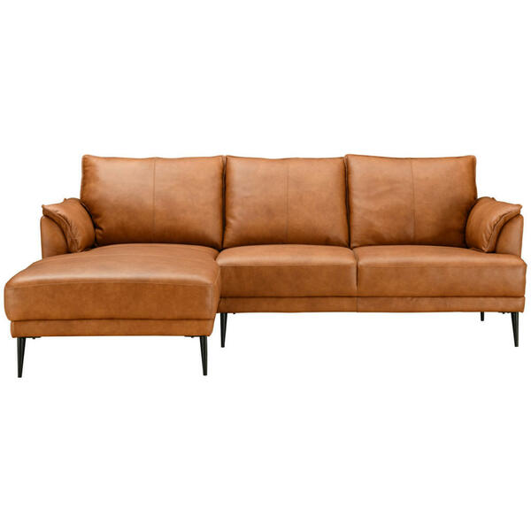 Bild 1 von Livetastic Ecksofa, Rost, Leder, Echtleder, Rindleder, 3-Sitzer, L-Form, Ottomane links, 233x153 cm, Wohnzimmer, Sofas & Couches, Wohnlandschaften, Ledersofas