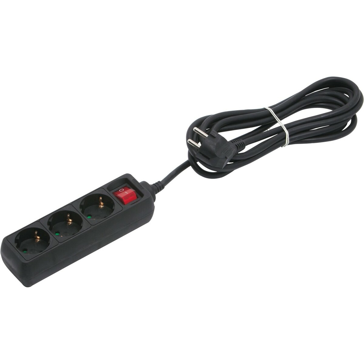 Bild 1 von Steckdosenleiste 3-fach mit Schalter Schwarz 3 m