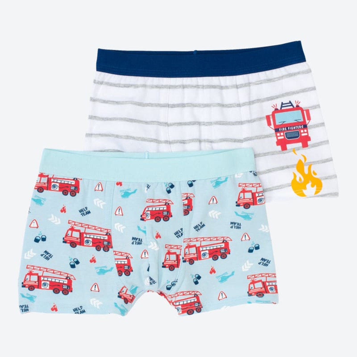 Bild 1 von Jungen-Retroshorts mit Feuerwehr-Muster, 2er-Pack