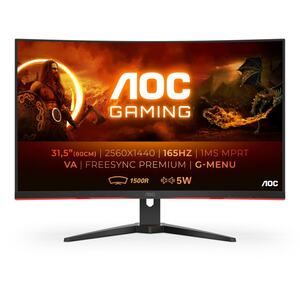 Gaming-Monitor G2 CQ32G2SE/BK, Schwarz/Rot, 31,5 Zoll Curved, WQHD, 165 Hz, 1 ms