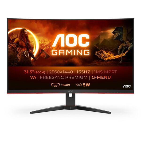 Bild 1 von Gaming-Monitor G2 CQ32G2SE/BK, Schwarz/Rot, 31,5 Zoll Curved, WQHD, 165 Hz, 1 ms