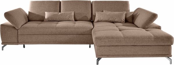 Bild 1 von Places of Style Ecksofa Costello, incl. Sitztiefenverstellung und Armlehnfunktion, incl. 3 Nierenkissen, Braun