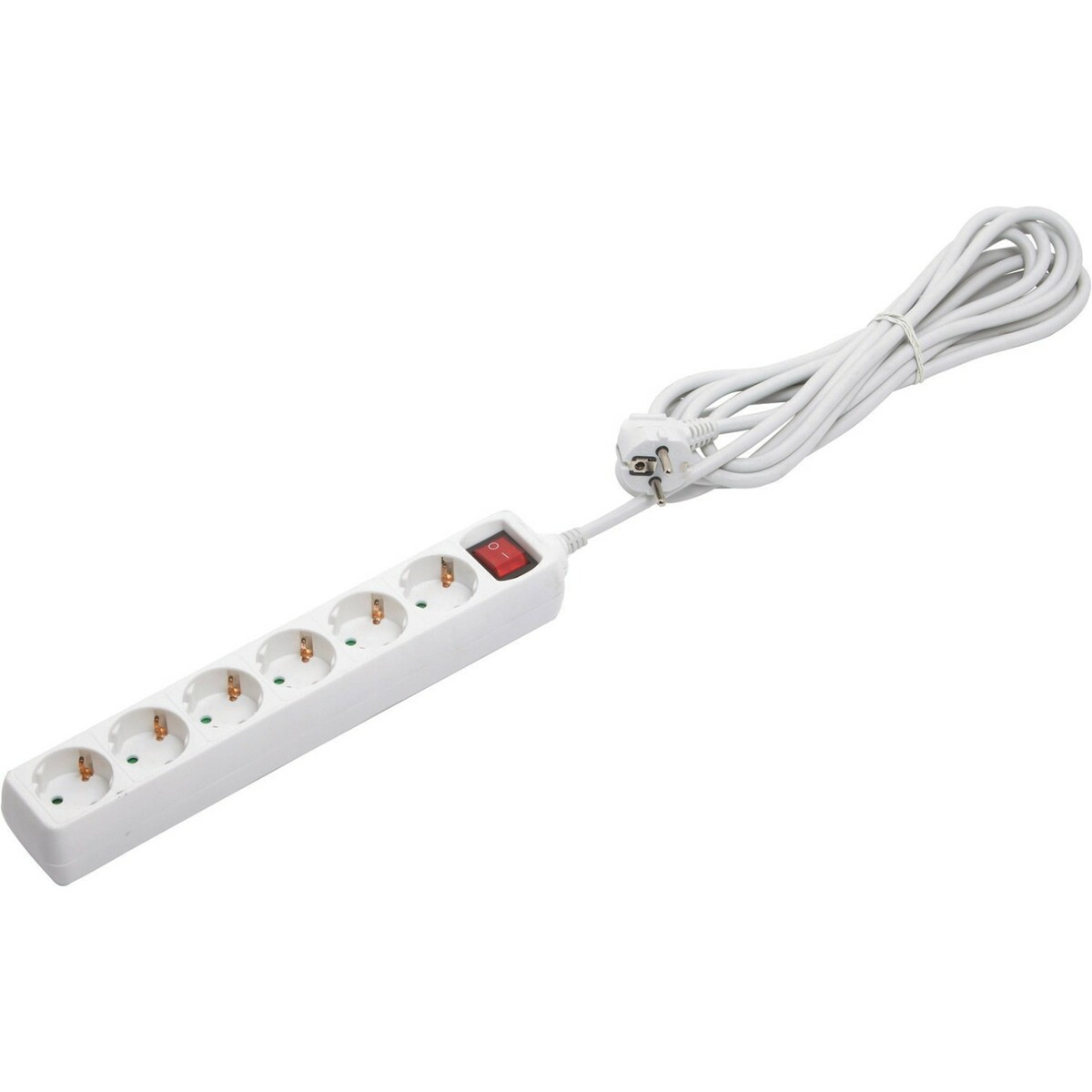 Bild 1 von Steckdosenleiste 6-fach mit Schalter Weiß 5 m