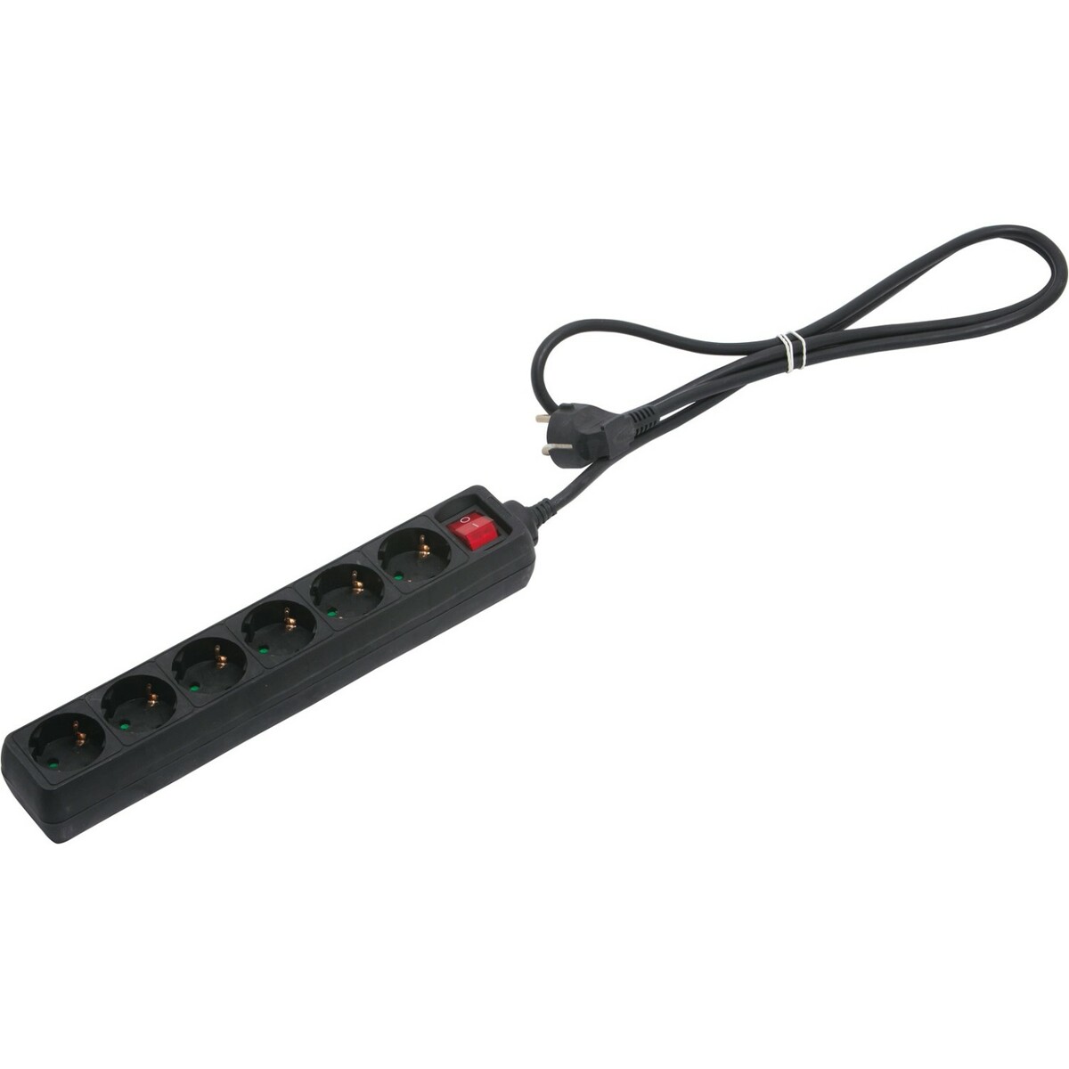 Bild 1 von Steckdosenleiste 6-fach mit Schalter Schwarz 1,4 m
