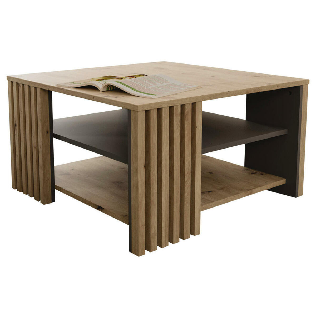Bild 1 von Carryhome Couchtisch, Grau, Eiche Artisan, quadratisch, eckig, 80x45 cm, Wohnzimmer, Wohnzimmertische, Couchtische