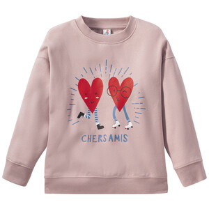 Mädchen Sweatshirt mit Herzchen-Print ALTROSA