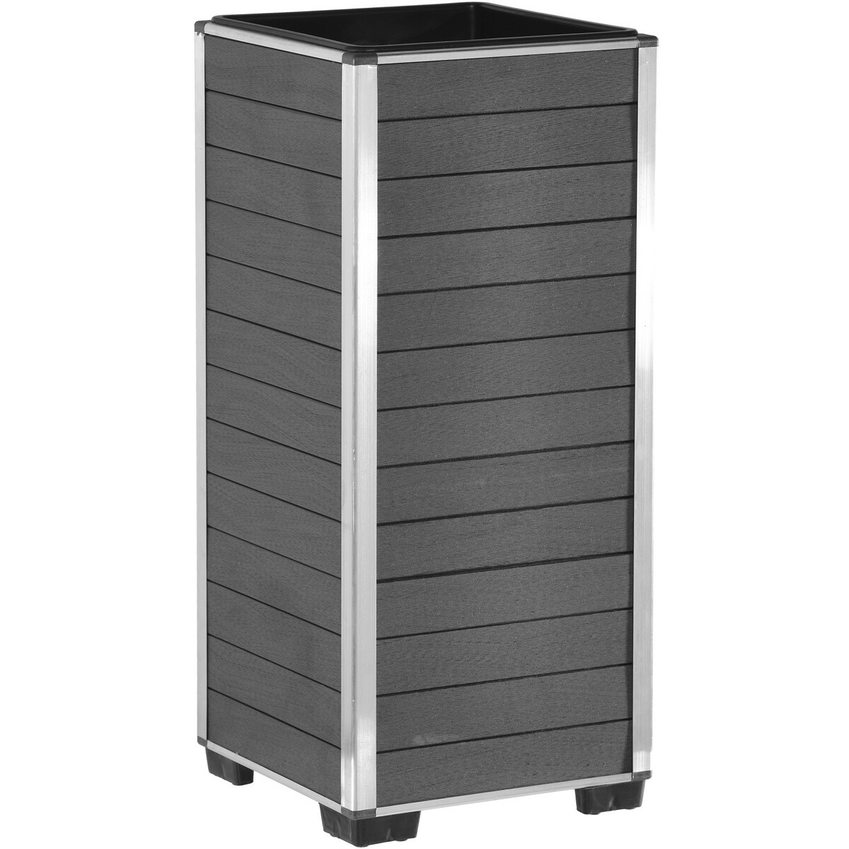 Bild 1 von Gartenfreude Pflanzgefäß WPC eckig 27 cm x 27 cm x 59 cm Anthrazit