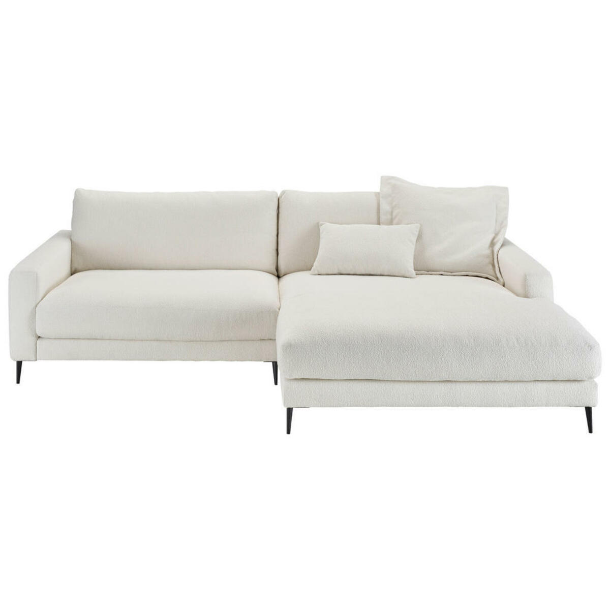 Bild 1 von Pure Home Lifestyle Ecksofa, Weiß, Textil, 4-Sitzer, Ottomane rechts, L-Form, 272x190 cm, Goldenes M, Dgm, Typenauswahl, Fußauswahl, Stoffauswahl, planbar, seitenverkehrt erhältlich, Hocker Rücke