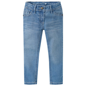 Mädchen Slim-Jeans mit verstellbarem Bund HELLBLAU