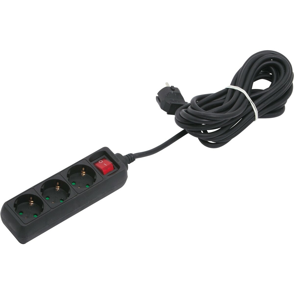Bild 1 von Steckdosenleiste 3-fach mit Schalter Schwarz 5 m