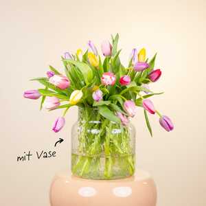 Tulpen Mix 30 Stiele mit Lieblings-Vase M