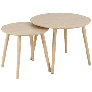 Couchtischset, Natur, Holz, 2-teilig, Bambus, massiv, rund, konisch, 60x45 cm, Wohnzimmer, Wohnzimmertische, Satztische